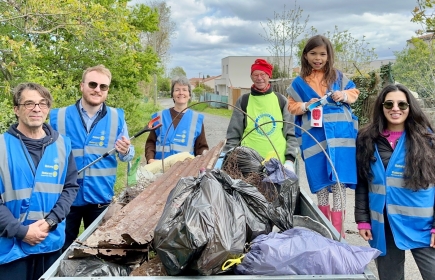 Collecte déchets Clean-up day printemps 2024 Aubière, berges de l' Artière